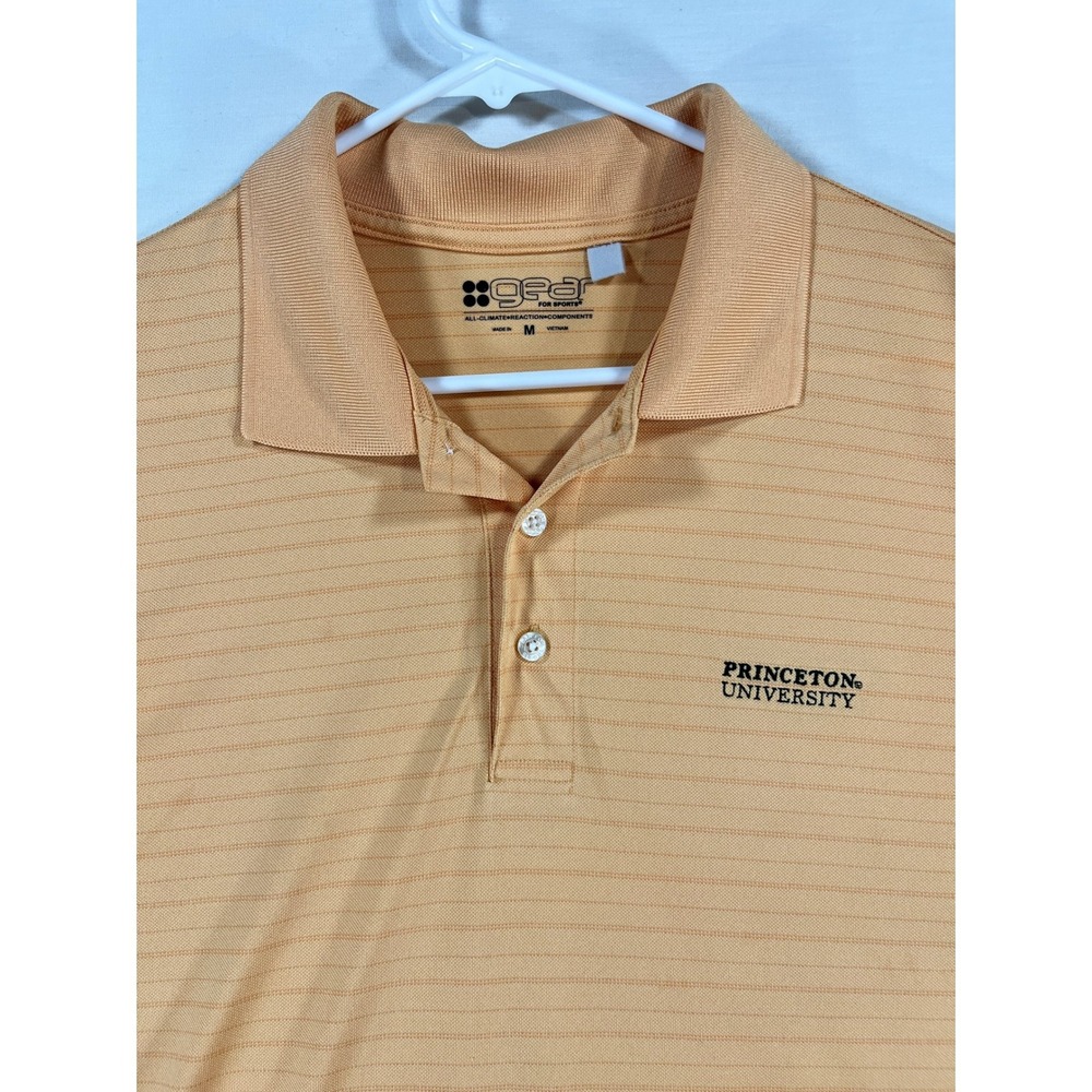 Gear For Sports Princeton University Orange Striped Polo Shirt Mens Medium